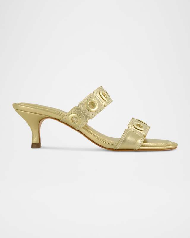 Patra Metallic Dual-Band Slide Sandals
